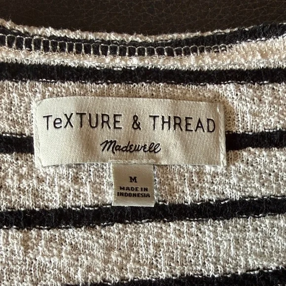 Madewell Black and White Striped Short Sleeve Top - Picture 2 of 6